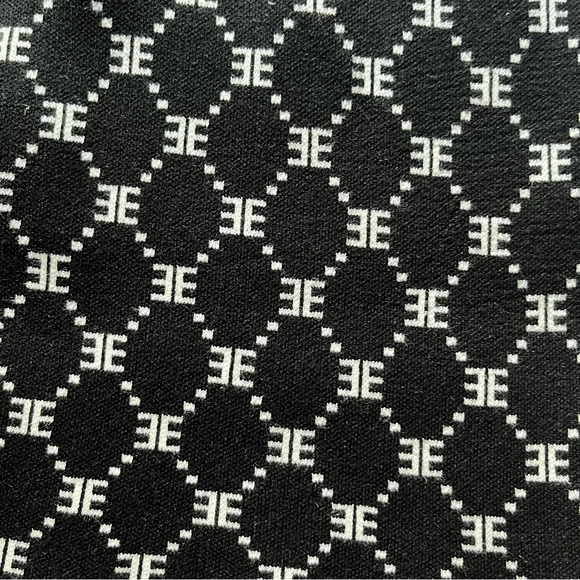 Ellandemm monogram collared wide leg knit set Small EUC black and white EE print - Picture 12 of 15